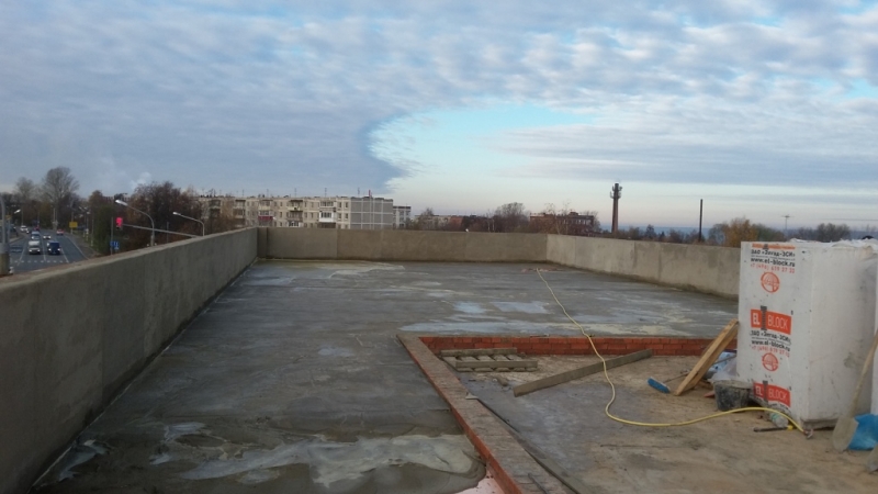 Устройство рулонной кровли с утеплением пенополистиролом и заливкой разуклонной стяжки
