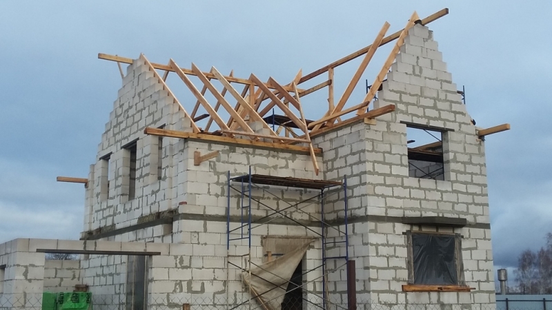 Устройство утепленной кровли под рубероид блочного дома в Иваньково, Кашира, Ожерелье, Ступино