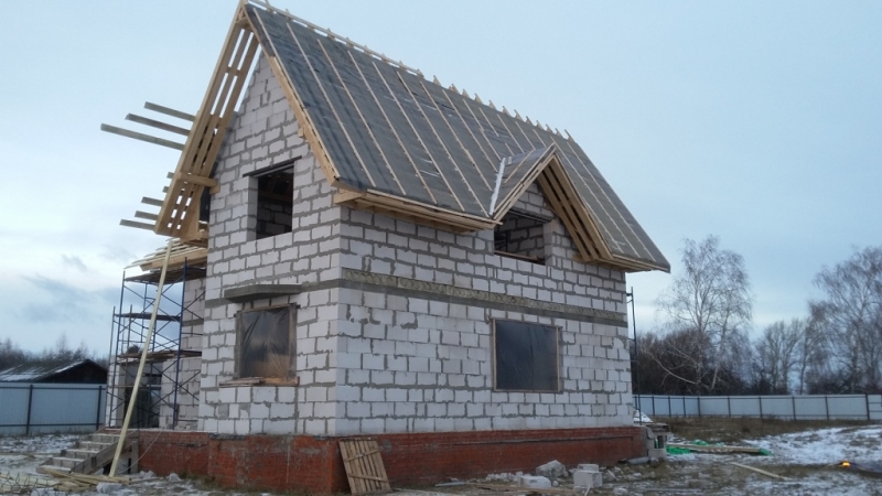 Устройство утепленной кровли под рубероид блочного дома в Иваньково, Кашира, Ожерелье, Ступино