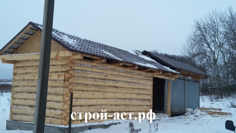 Монтаж металлочерепицы Гранд Лайн цвет 8017 Шоколад на деревянную баню