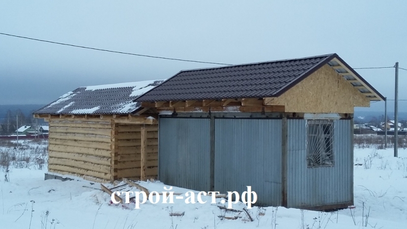 Монтаж металлочерепицы Гранд Лайн цвет 8017 Шоколад на деревянную баню