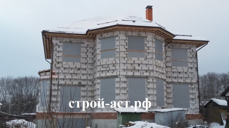 Строительство дома из газосиликатных блоков под облицовочный кирпич в поселке Зендиково