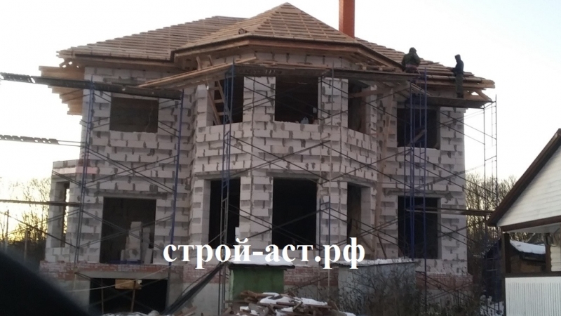Строительство дома из газосиликатных блоков под облицовочный кирпич в поселке Зендиково