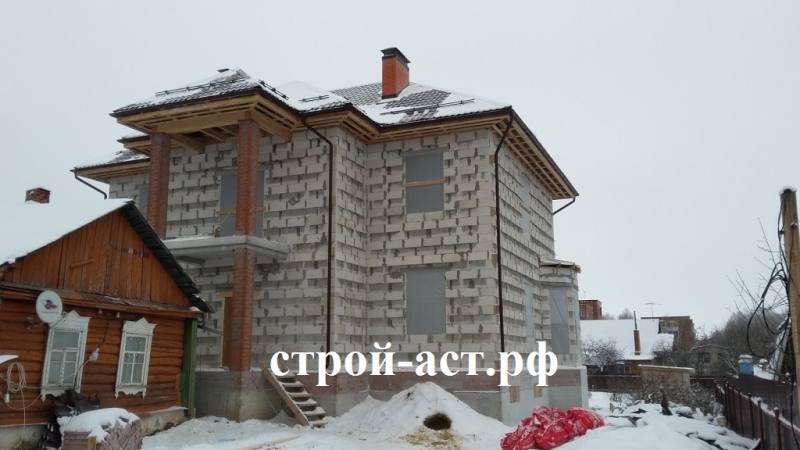 Строительство дома из газосиликатных блоков под облицовочный кирпич в поселке Зендиково