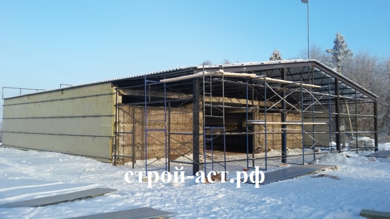 Устройство фасада из профлиста с утеплением для промышленных зданий