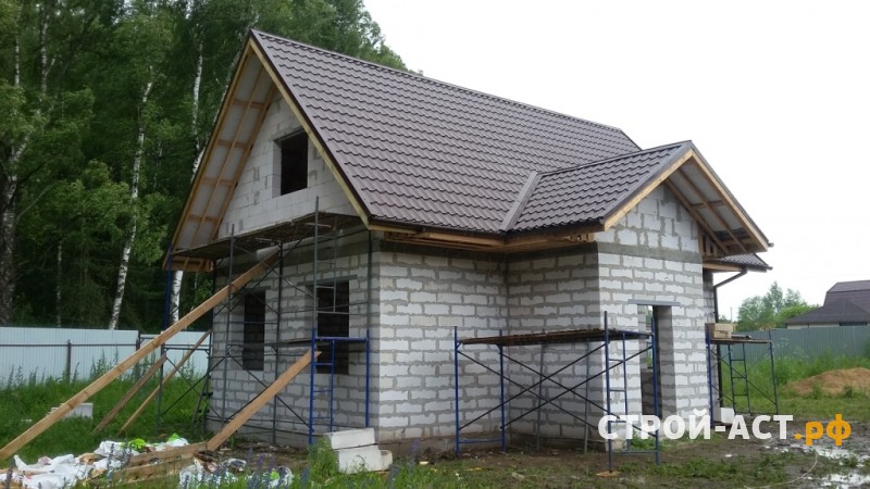 Стоимость строительства двускатной кровли из металлочерепицы в Кашире, Ступино