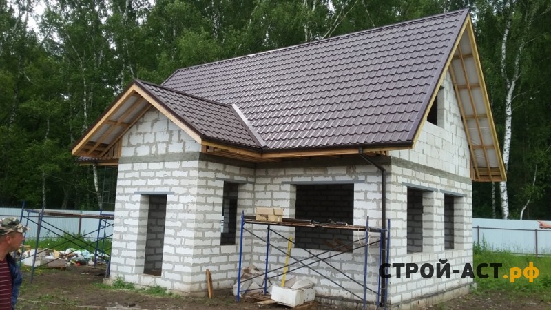 Стоимость строительства двускатной кровли из металлочерепицы в Кашире, Ступино
