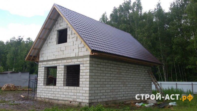 Стоимость строительства двускатной кровли из металлочерепицы в Кашире, Ступино