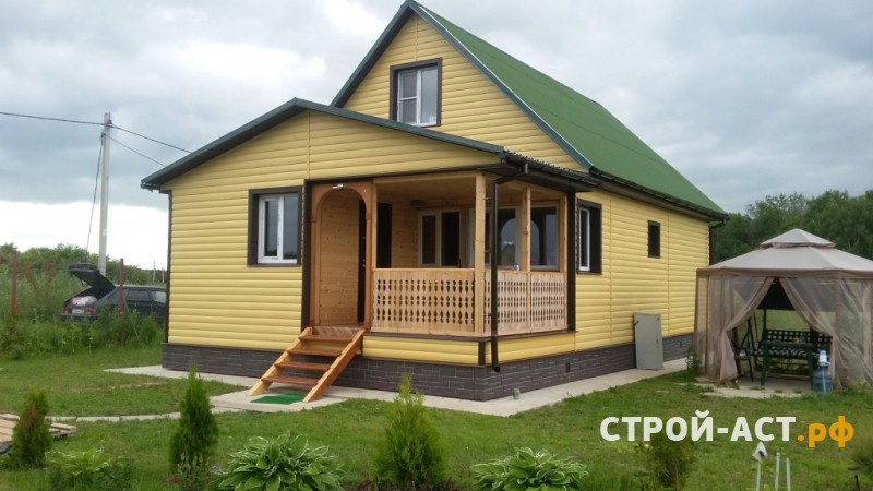 Обшить дом сайдингом Деке блокхаус Woodslide ( с текстурой дерева) цвет Айва с комплектующими Шоколад