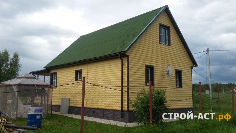 Обшить дом сайдингом Деке блокхаус Woodslide ( с текстурой дерева) цвет Айва с комплектующими Шоколад