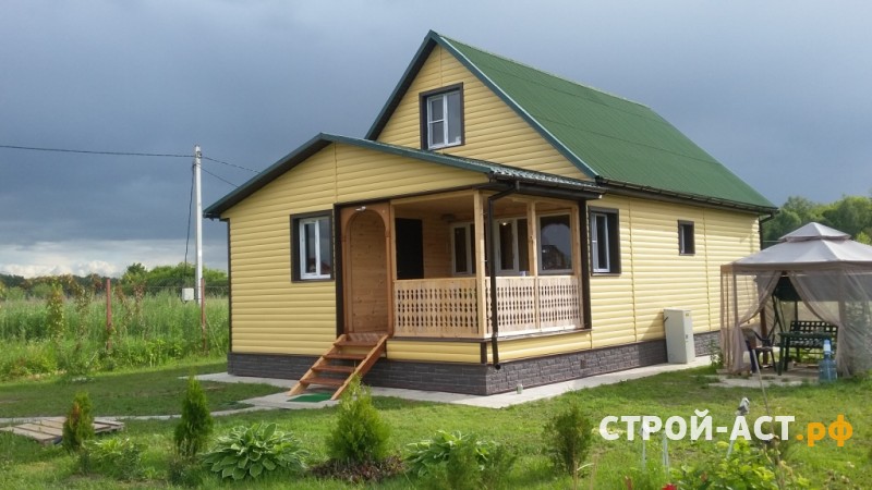 Обшить дом сайдингом Деке блокхаус Woodslide ( с текстурой дерева) цвет Айва с комплектующими Шоколад