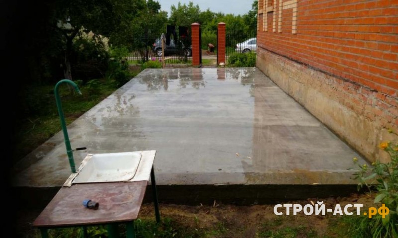 Строительство фундамента под террасу свайно-ростверковый с монолитной плитой по грунту с утеплением и гидроизоляцией