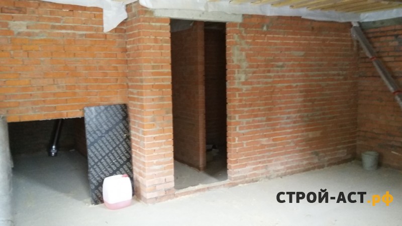 Построить дом в Кашире двухэтажный с гаражом из блоков с облицовкой из кирпича монолитные перекрытия и мягкая черепица Тегола Нордик