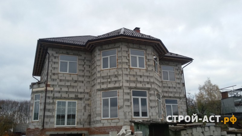 Строительство дома из газосиликатных блоков под облицовочный кирпич в поселке Зендиково