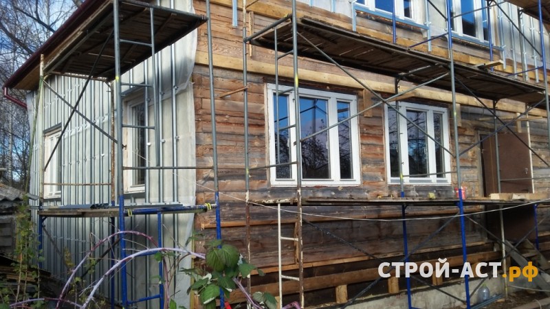 Монтаж сайдинга Деке Wodslide цвет Орех с комплектующими Пломбир, утеплением , устройством терассы и зашить одну сторону профнастилом в Ступино