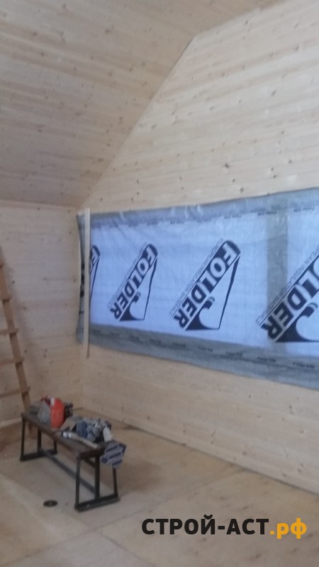 Строительство утепленной мансардной кровли производства Гранд Лайн, внутренняя отделка вагонкой