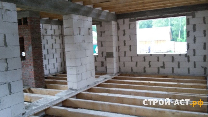 Построить дом из газосиликатных блоков (размер 8х10)  покрытие кровли металлочерепица Гранд Лайн  и установка сегментного короба на трубу