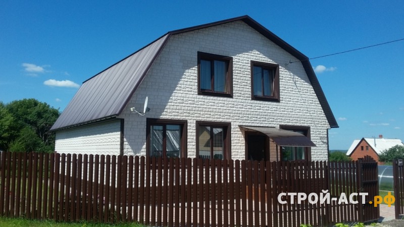 Зашить дом сайдингом  фасадными панелями под камень в Кашире Ступино