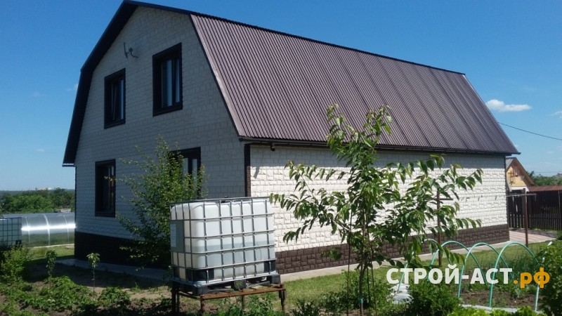 Зашить дом сайдингом  фасадными панелями под камень в Кашире Ступино 