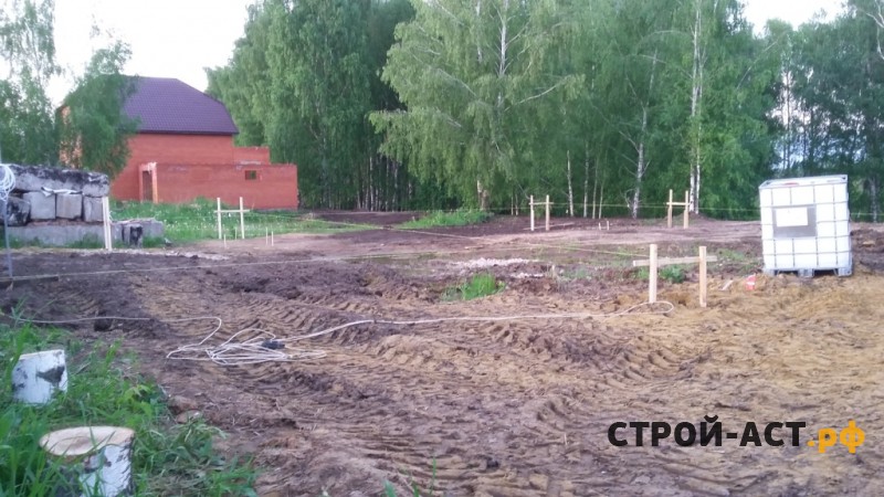 Устройство фундамента из фундаментных блоков ФБС  с армопоясом