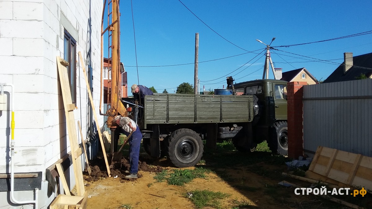 Устройство свайно ростверкового фундамента под террасу  