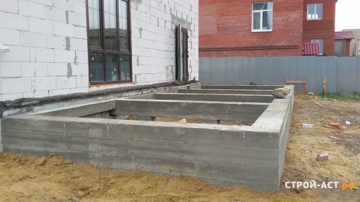 Устройство свайно ростверкового фундамента под террасу  