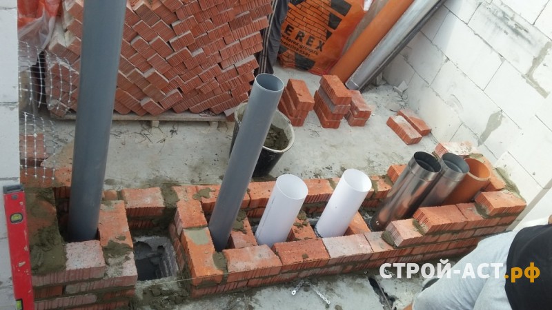 Строительство двухэтажного дома из газосиликатных блоков с облицовкой из кирпича с двускатной крышей, террасой и крыльцом 
