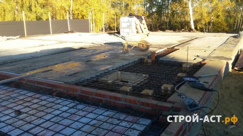 Устройство фундамента из фундаментных блоков ФБС  с армопоясом