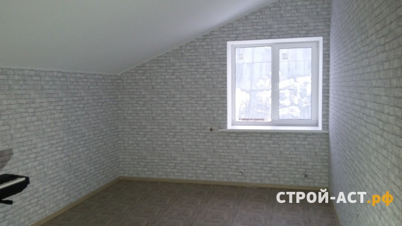 Реконструкция ломанной крыши одноэтажного дома на полутораэтажный дом с двускатной утепленной крышей в Кашире металлочерепица Гранд Лайн цвет 7024 мокрый асфальт