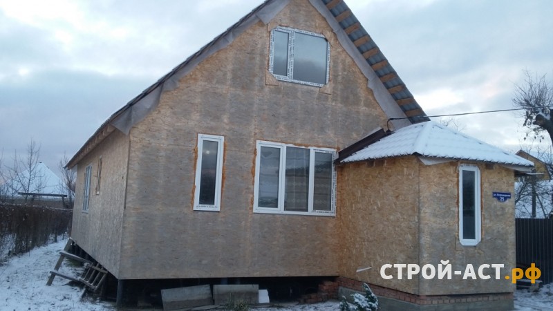 Обшить дом металлическим сайдингом Гранд Лайн ЭкоБрус цвет Белый дуб с утеплением в Ступино, Кашире, Озеры