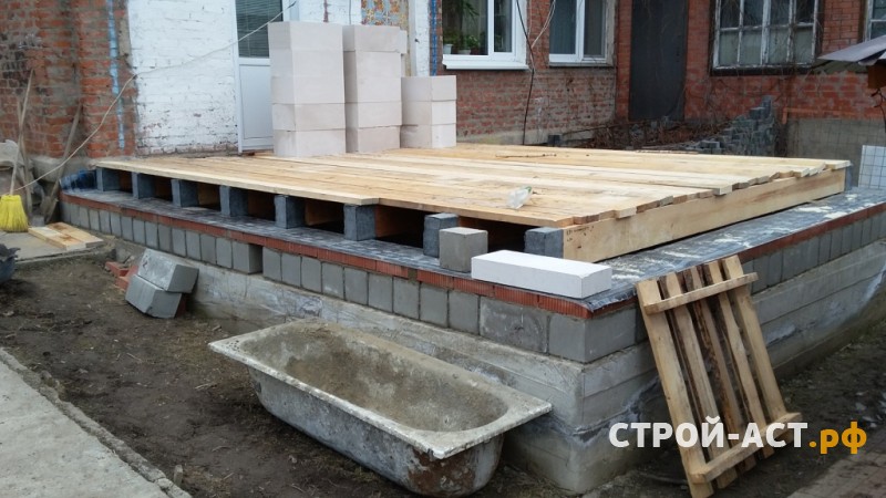 Строительство пристройки из газосиликатных блоков к дому