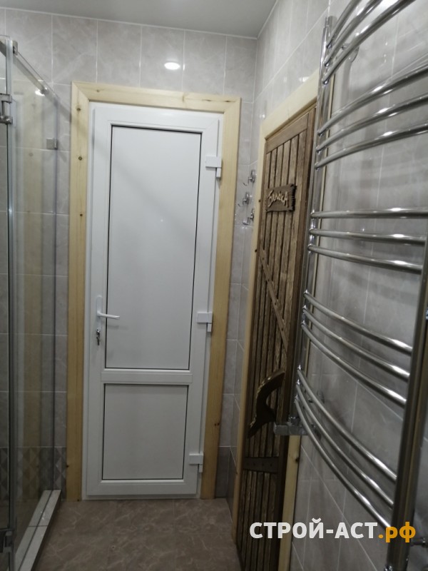 Выполнить работы по внутренней отделки бани (сауны) с помывочной и комнатой отдыха